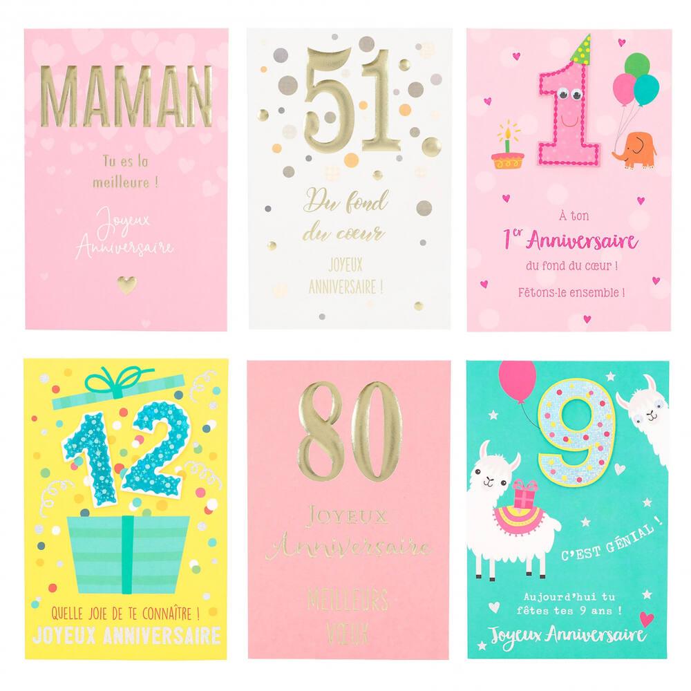 Cartes d´anniversaire pourle meilleur age comme a l'ecole