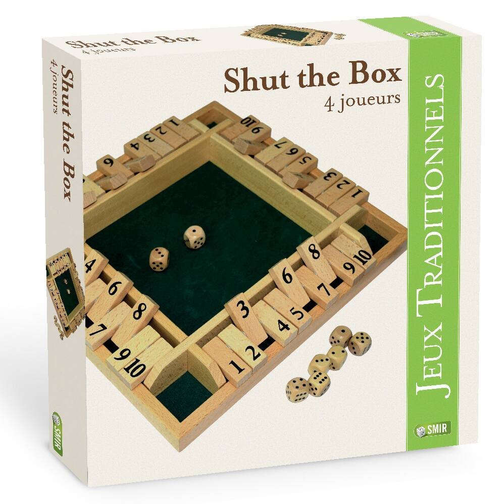 Shut the box en bois, jeux de societe