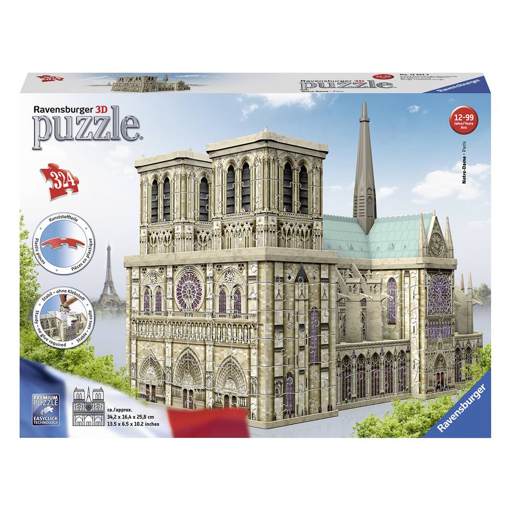 Puzzle 3d 324 pieces notre-dame de paris, puzzle
