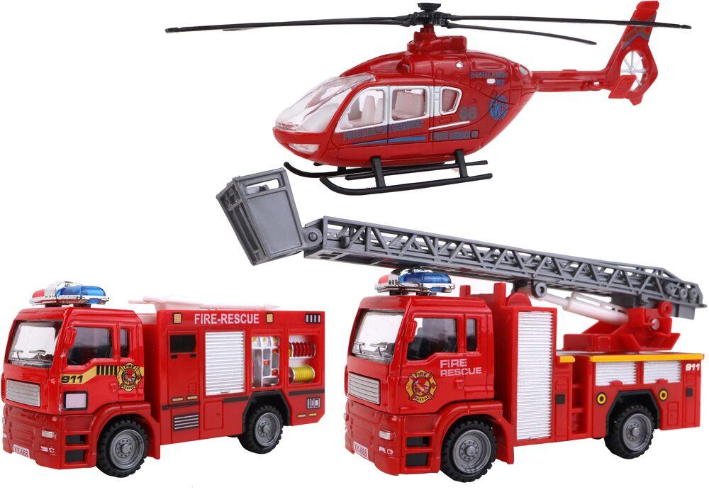 Coffret Hélicoptère De Pompiers Playtive 34 Pièces Avec Figurines - Neuf