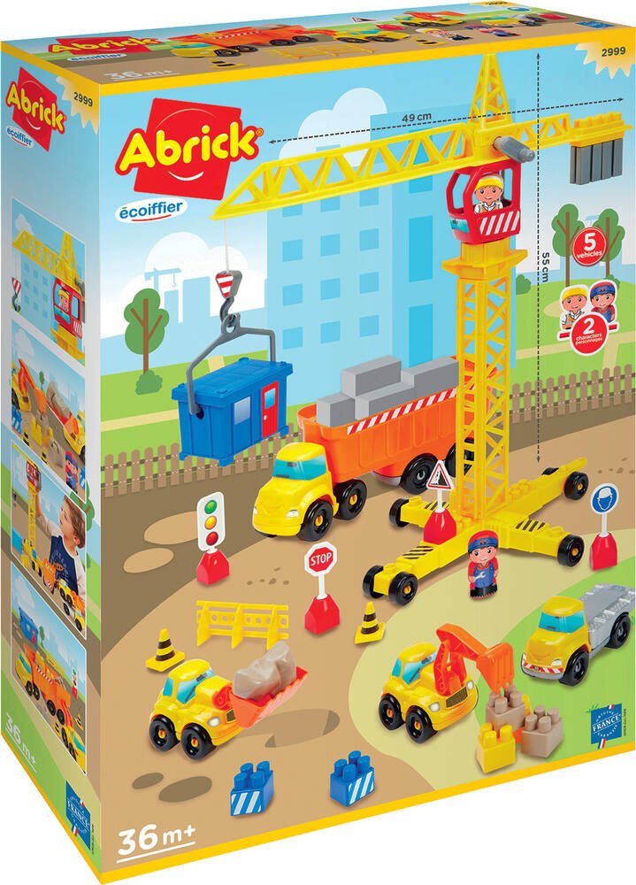 Abrick - chantier grue, jouets 1er age