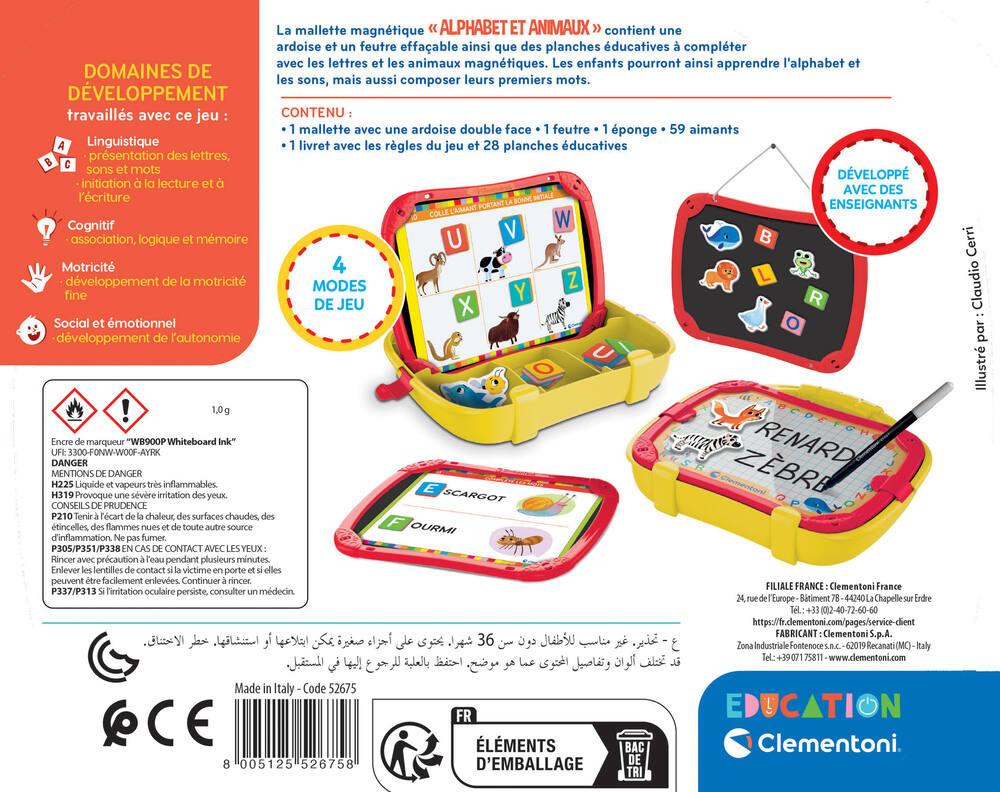36 Aimants Colorés En Bois – Lettres, Chiffres Et Animaux – Jouets éducatifs Pour Réfrigérateur