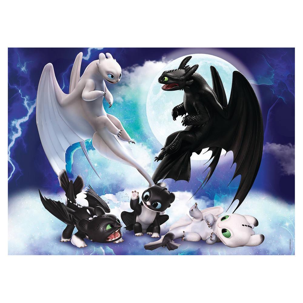 Puzzle 100 pieces krokmou en famille - dragons 3 | puzzle | jouéclub