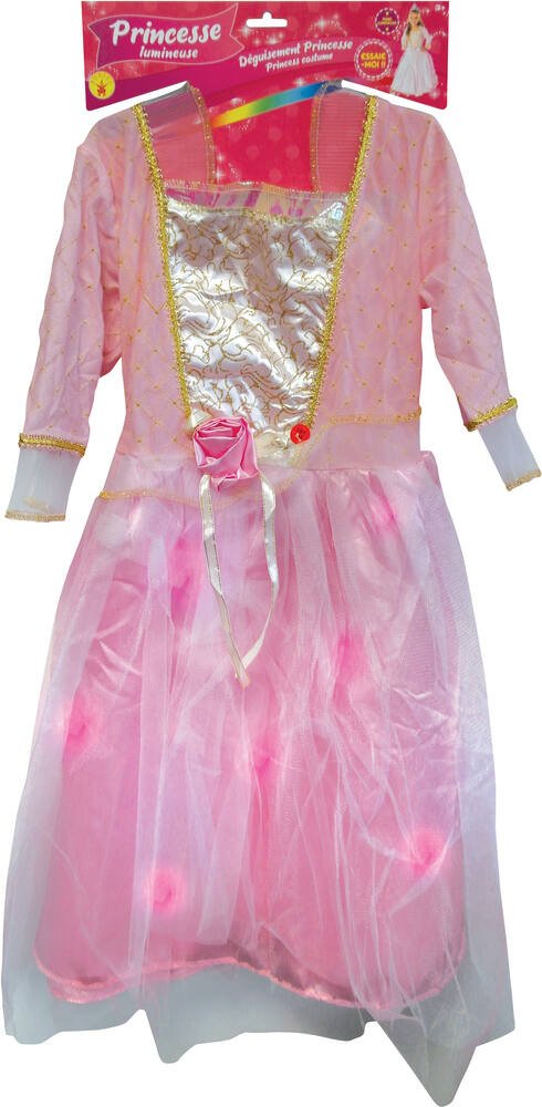 Deguisement princesse rose lumineuse - taille m 5-6 ans, fetes et  anniversaires