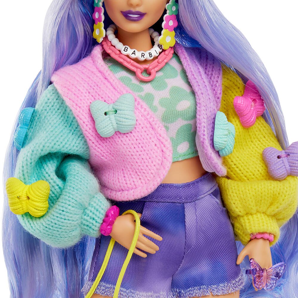 Poupée Barbie Extra Cheveux Violets + Bulldog n°6 - MaxxiDiscount