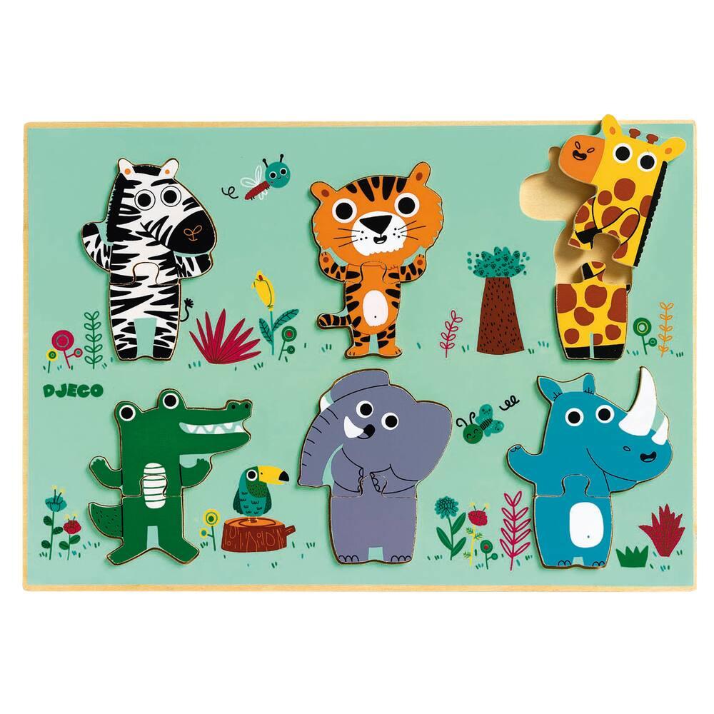 Puzzle Bois 12 Pieces Coucou Croco Puzzle Joueclub