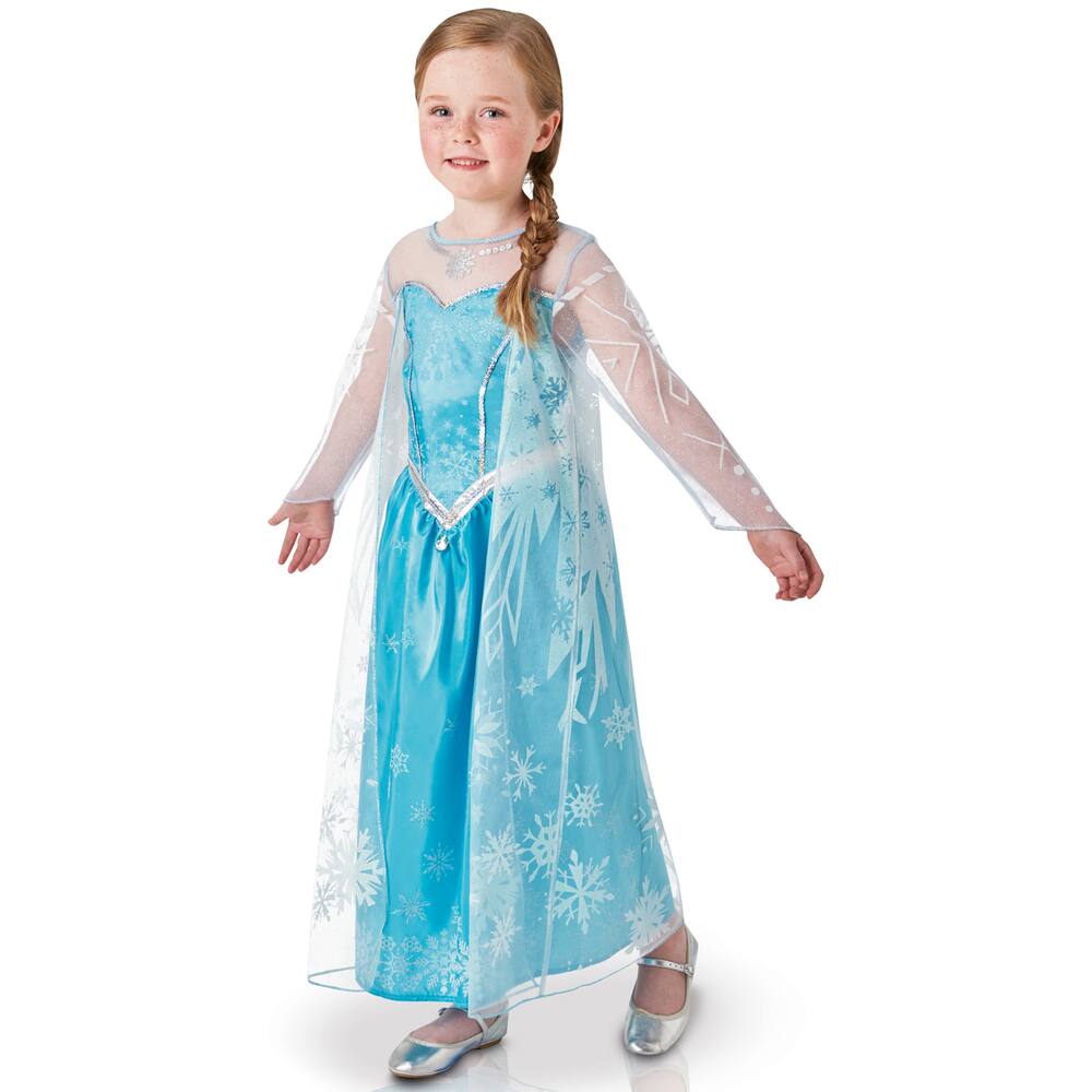 Deguisement luxe elsa taille m 5-7 ans - la reine des neiges, fetes et  anniversaires