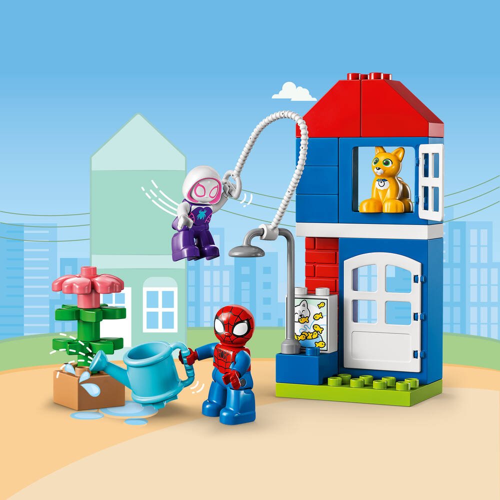 ToonTechnology 10995 Duplo Marvel La Maison de Spider-Man, Jouet ¿¿  Construire Spidey et Ses Amis Extraordinaires, Figurine Chat, Enfants 2  Ans, Set Super-H¿¿ros