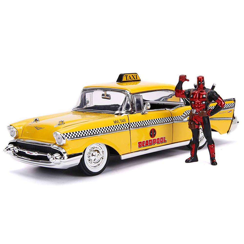 Taxi Jaune 1 24 Et Figurine Deadpool Vehicules Garages Jouéclub
