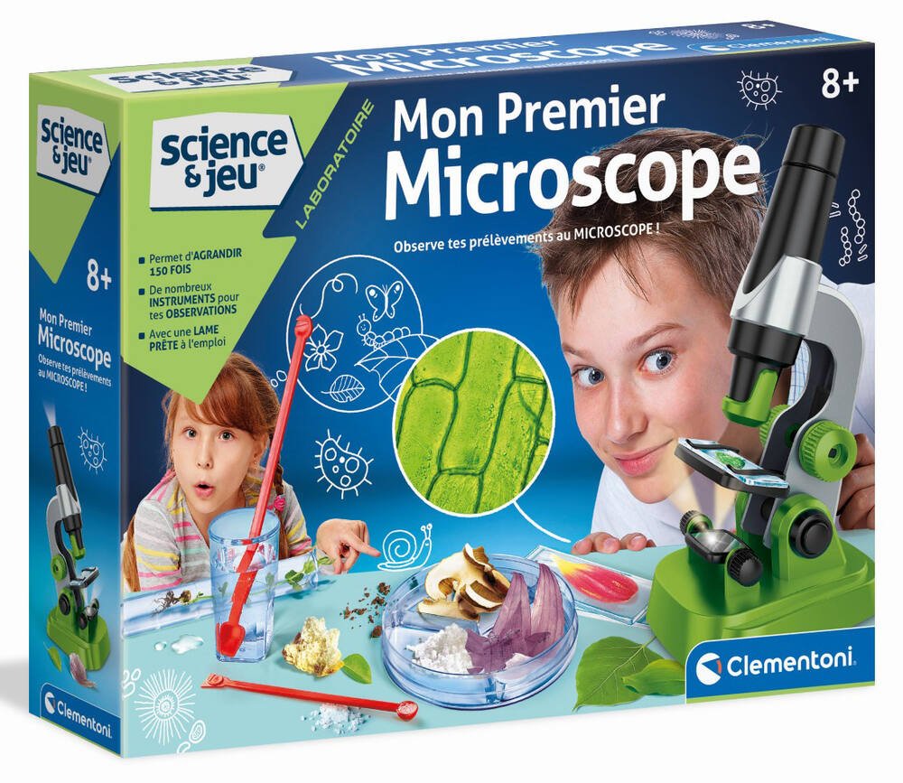 Science4you - Mon Premier Microscope Enfants +8 Ans - Kit de Chimie avec  Lame Microscope, 15 Experiences Scientifiques - Adapteur Microscope