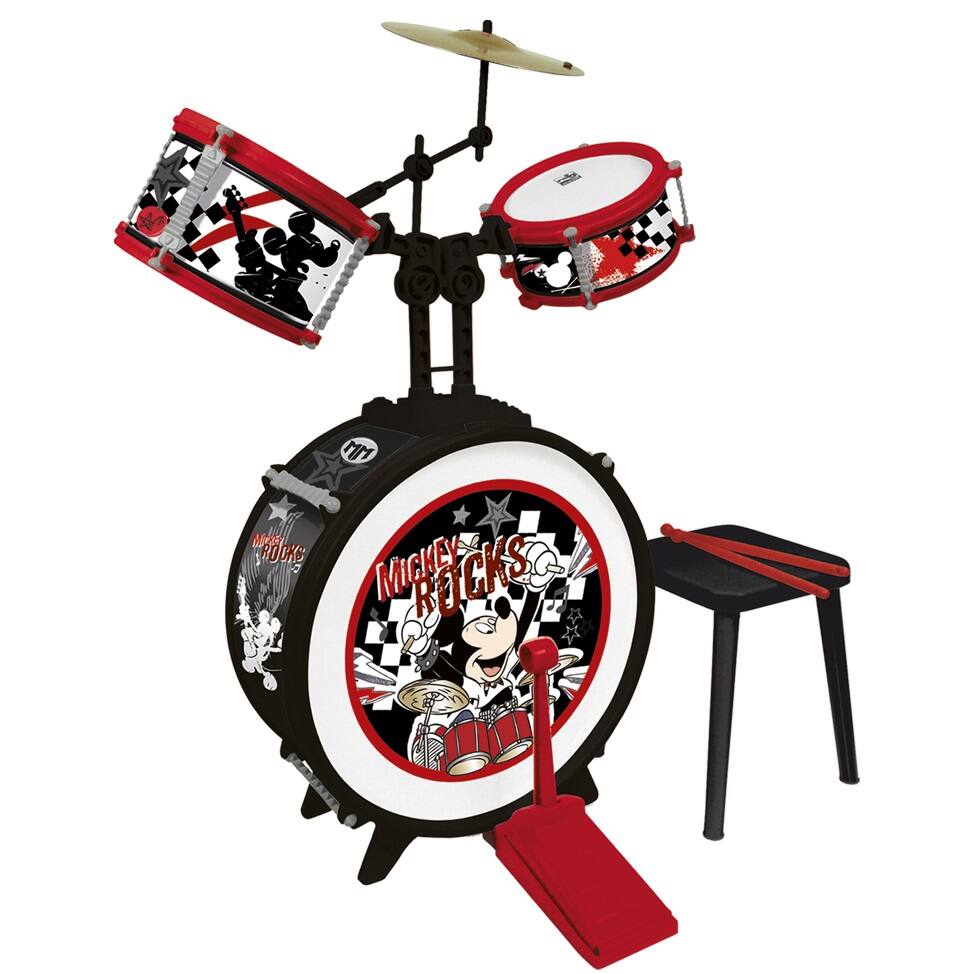 PAT PATROUILLE Batterie (Grosse caisse, deux tambours, cymbale, pedale,  baguettes et tabouret)