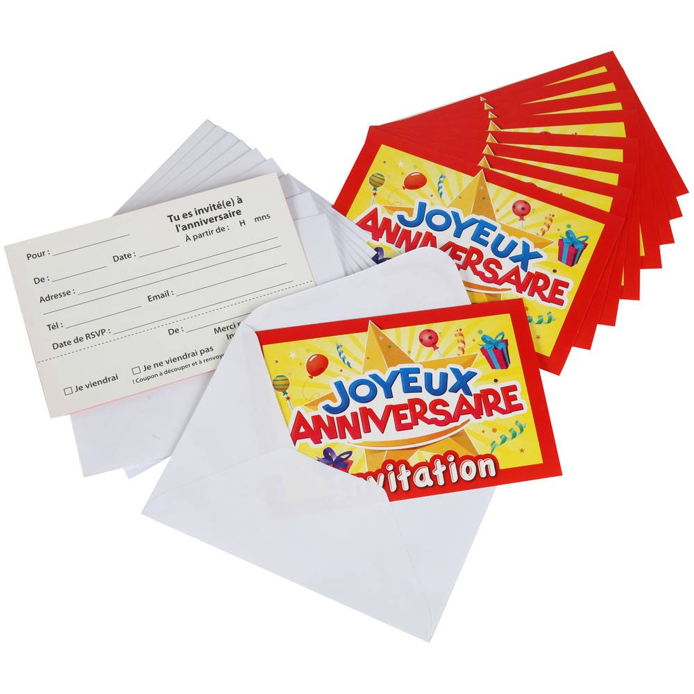 10 Cartes D Invitation Anniversaire Fetes Et Anniversaires Joueclub