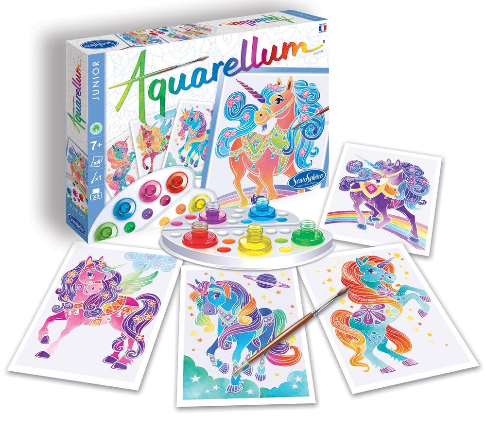 Peinture aquerelle - SENTOSPHERE - Aquarellum Junior - Dragons - 5 couleurs - Sertissage sur papier Vélin - Dès 7 ans - Jeux - Jouets