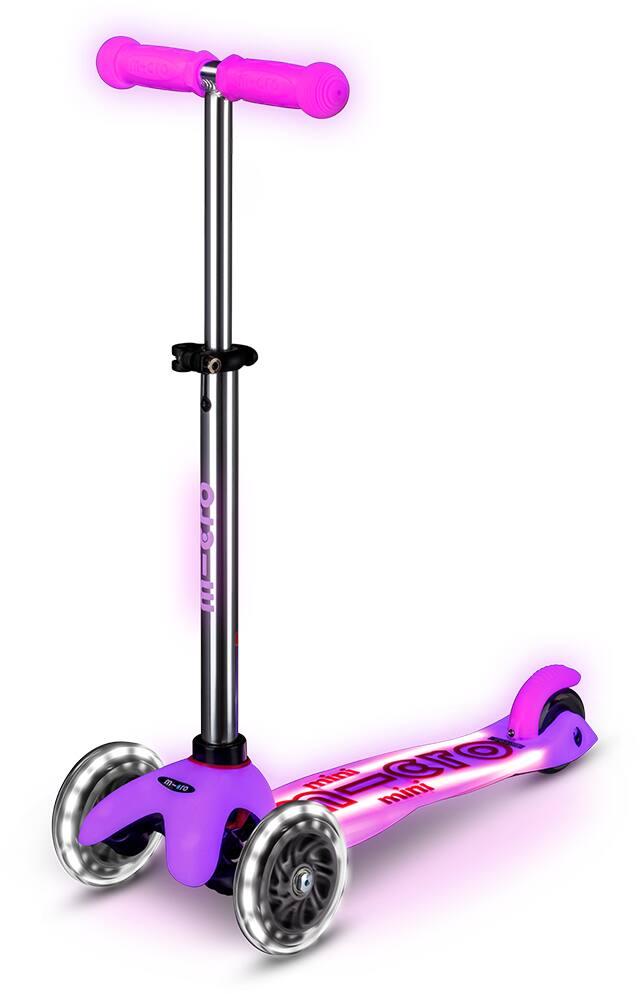 Trottinette mini micro deluxe glow rose led jeux exterieurs et sports joueclub