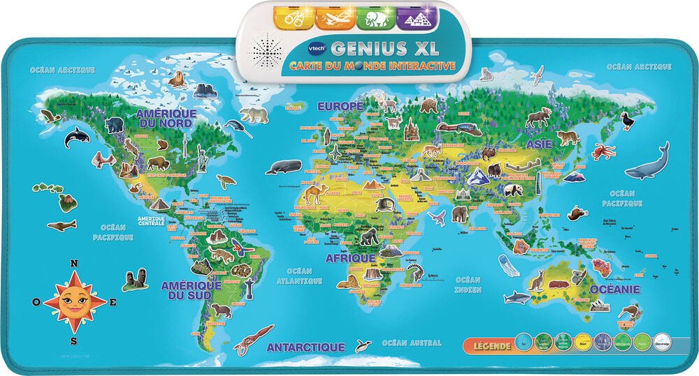 Geniux xl - carte du monde interactive, jeux educatifs