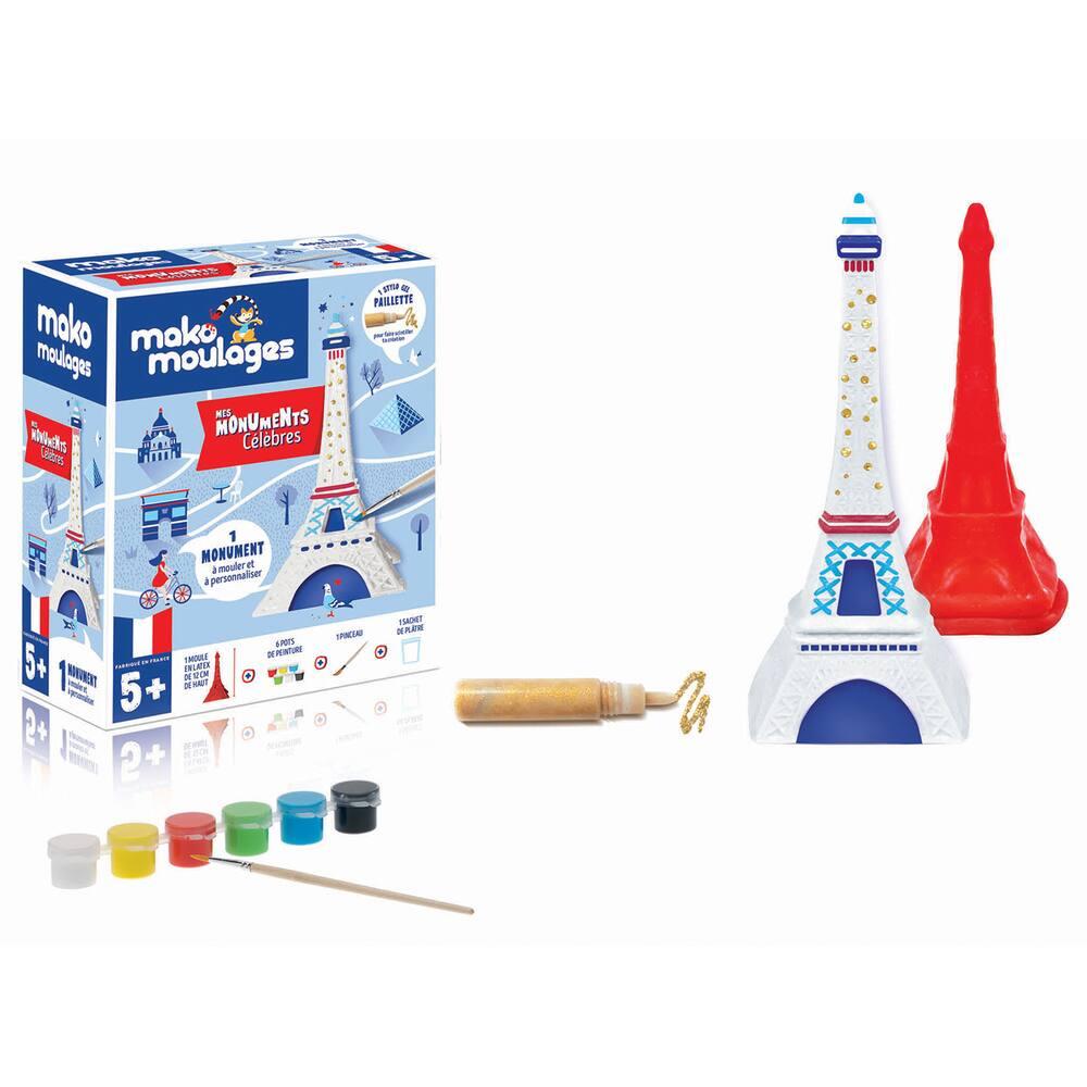 Kit Créatif Tour Eiffel – Moule En Latex 12 Cm, Peintures, Plâtre Pré-dosé – Fabriqué En France