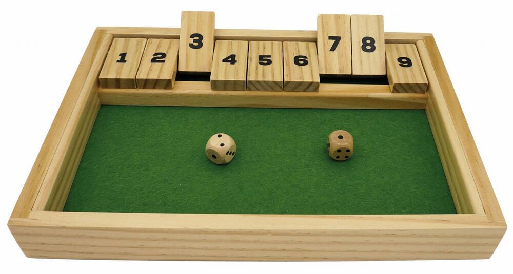 Jeu de dés Shut The Box Jeu de dés en bois Jeu de dés à 4 faces Jeu de mathématiques familial on