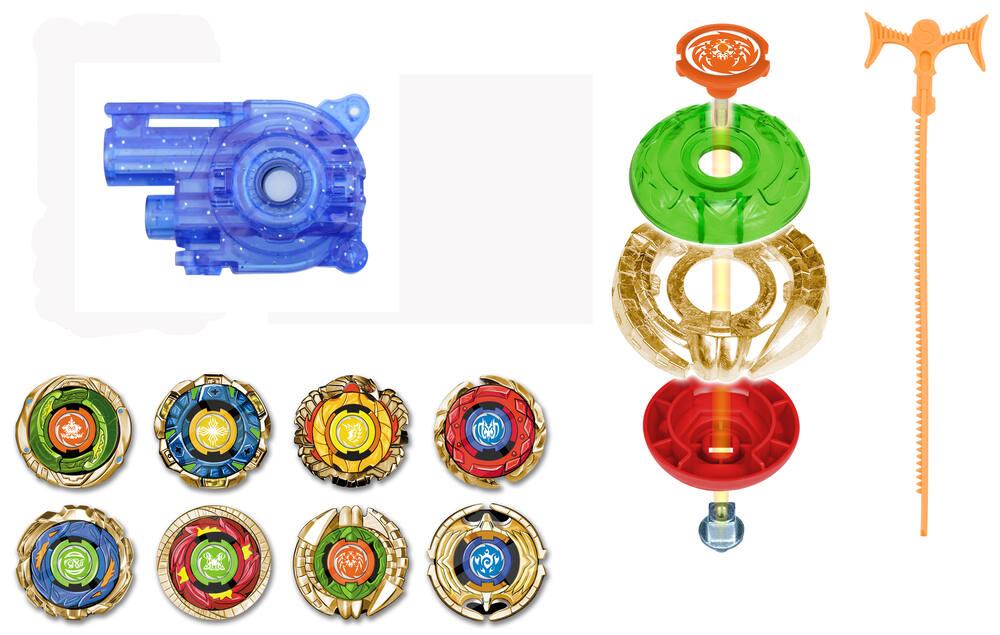 Toupie Rotative Manuelle – Set De 5 Avec Lanceur, Couleurs Assorties, Jeu De Société Empilable Pour Enfants !