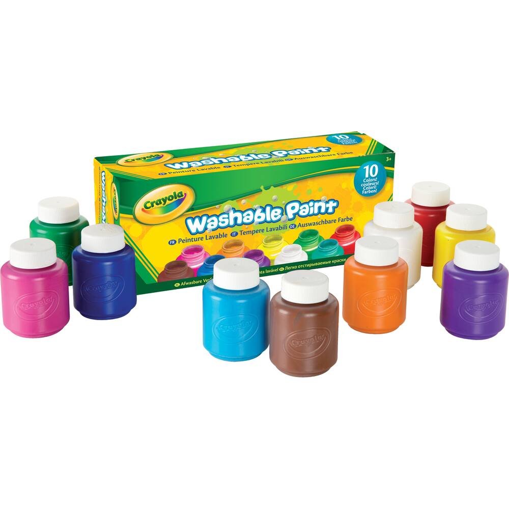 Crayola - 10 pots de peinture lavable, activites creatives et manuelles