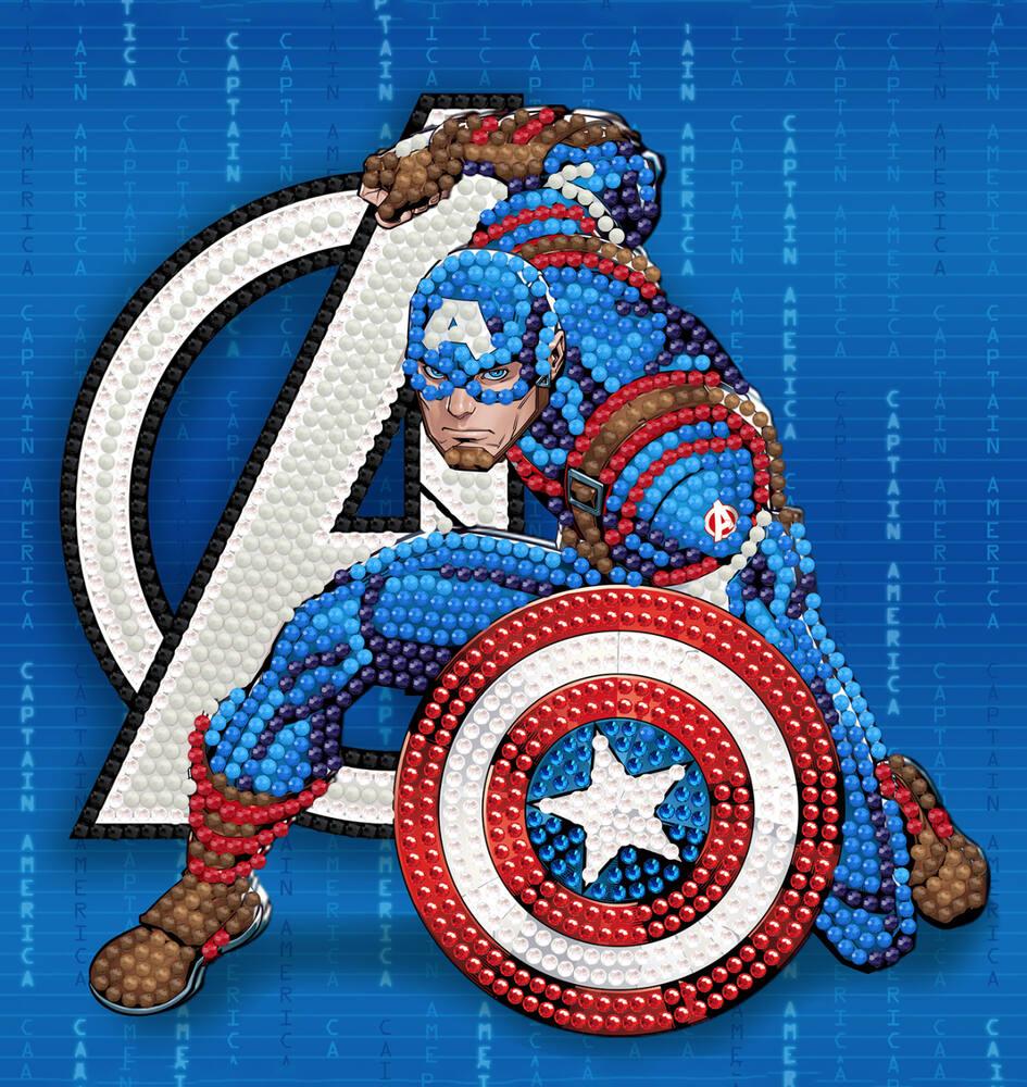 Captain America Carte A Diamanter 18x18cm Crystal Art Activites Creatives Et Manuelles Joueclub