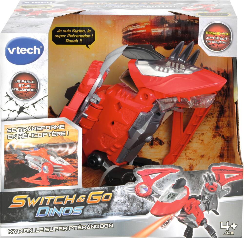 Switch & go dinos - kyrion super pteranodon - helico, vehicules-garages