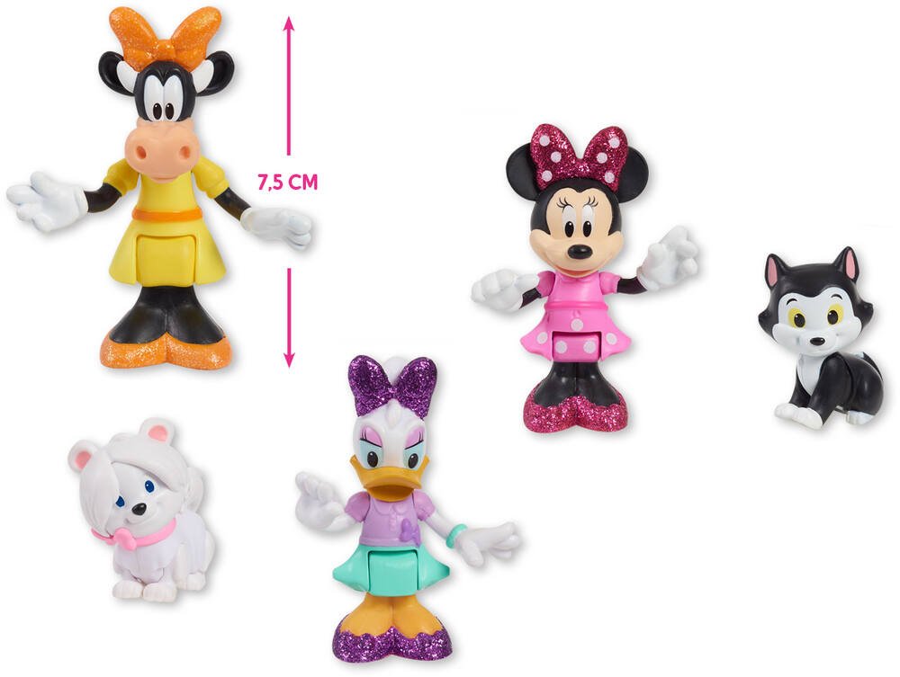 Disney - minnie - coffret 5 figurines 7.5 cm articulees, figurines