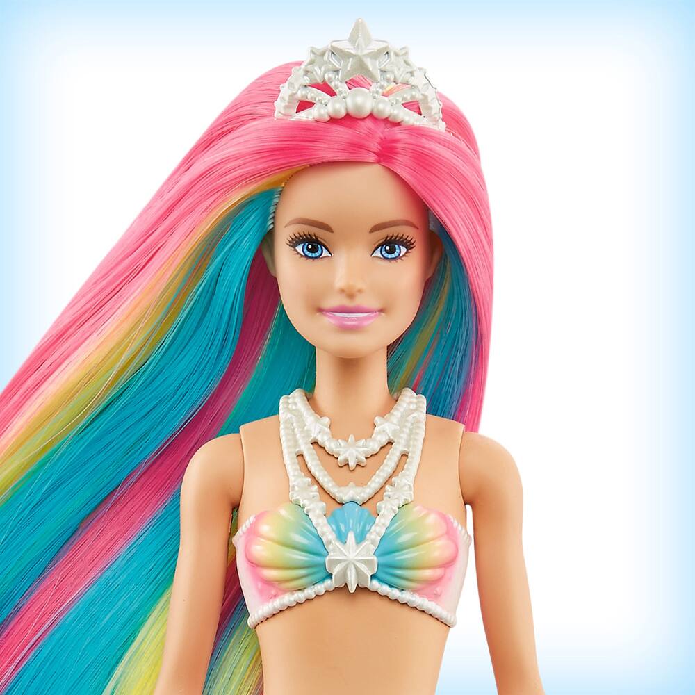 Poupée Mannequin Barbie - Sirène Magique Arc en Ciel MATTEL : la poupée à  Prix Carrefour