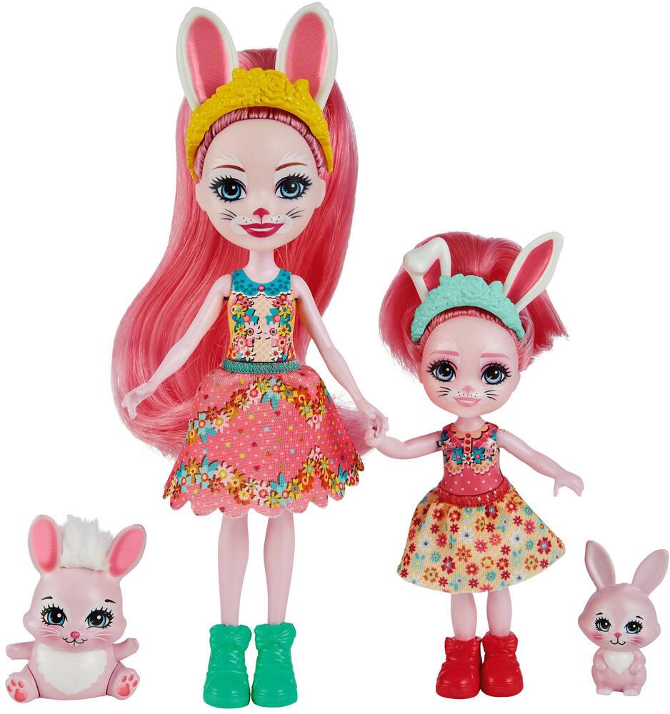 Enchantimals mini poupee bree lapin et petite soeur figurines