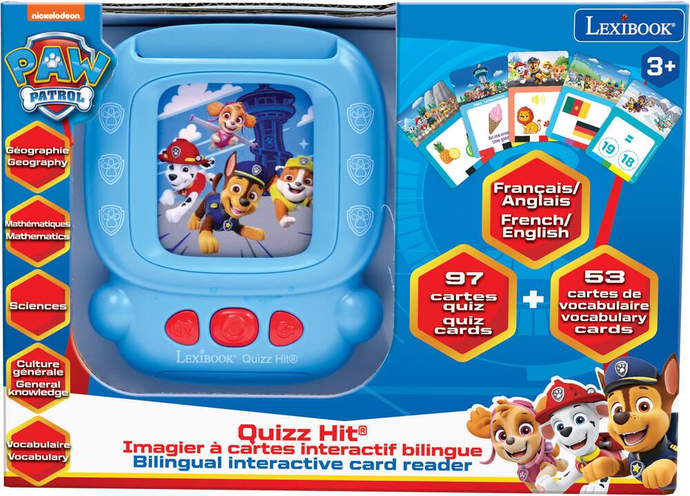 Lexibook Lecteur de cartes interactif parlant bilingue Quizz Hit Pat Patrouille anglais et