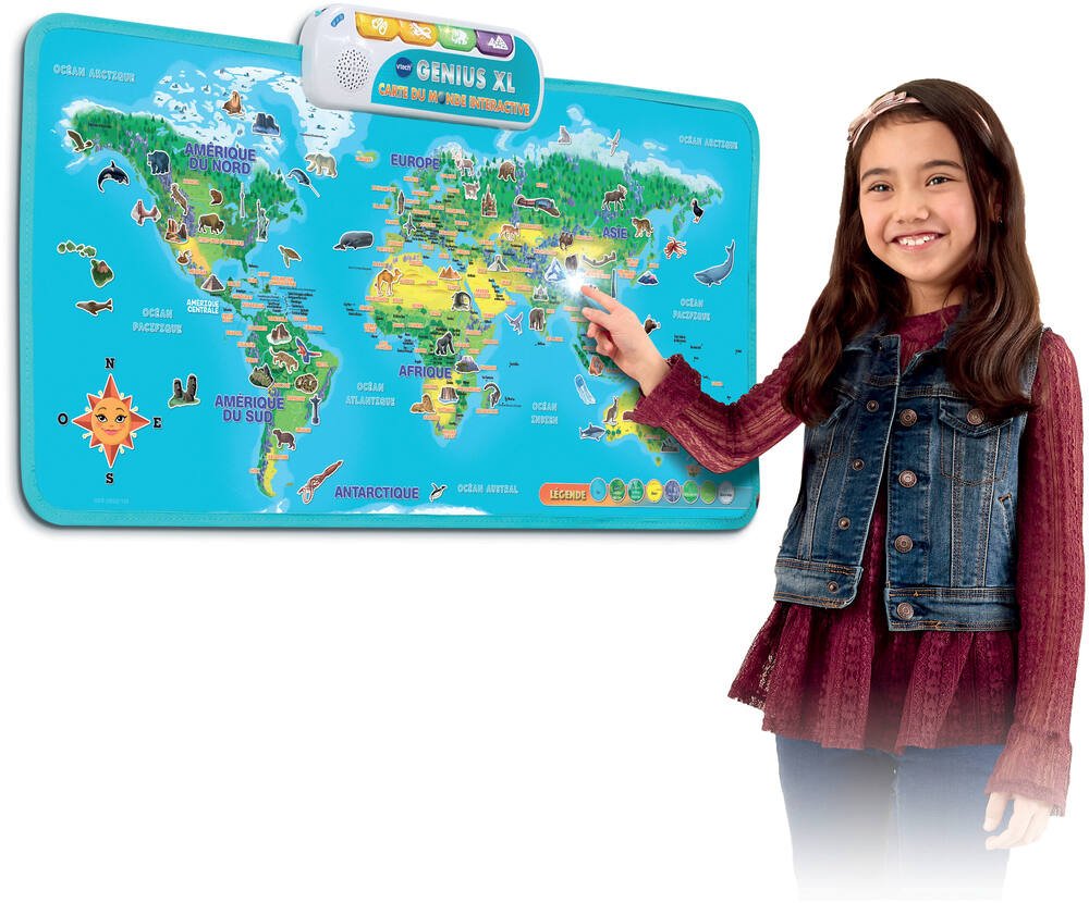 Geniux xl - carte du monde interactive, jeux educatifs
