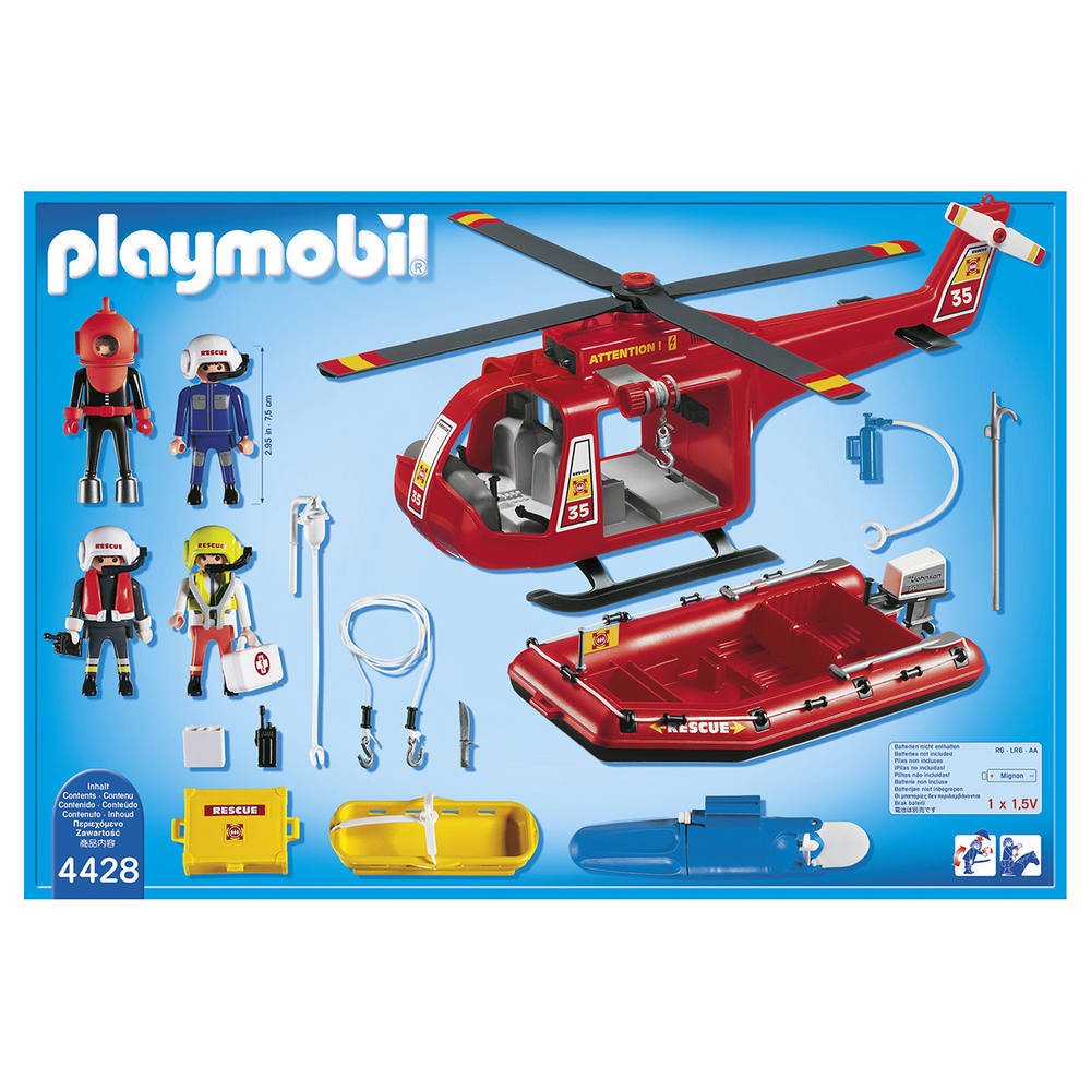 playmobil pompier bateau helicoptere