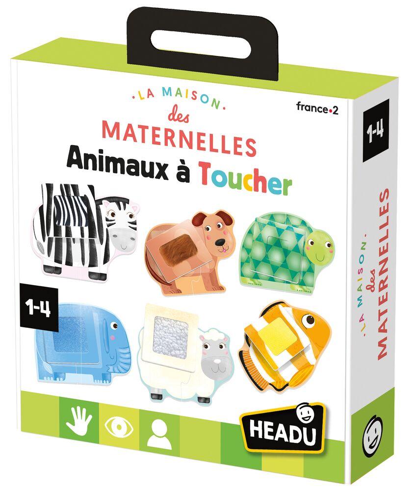 Jeu D'encastrements Animaux à Toucher Headu - 8 Puzzles 2 Pièces, Textures En Relief - Éducatif Pour Enfants 2-5 Ans, Fabriqué En Italie !