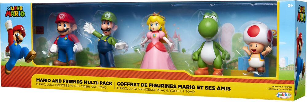 Lot de 3 figurines Super Mario Bros. Nintendo Mario Luigi & Yoshi 4,5 pouces