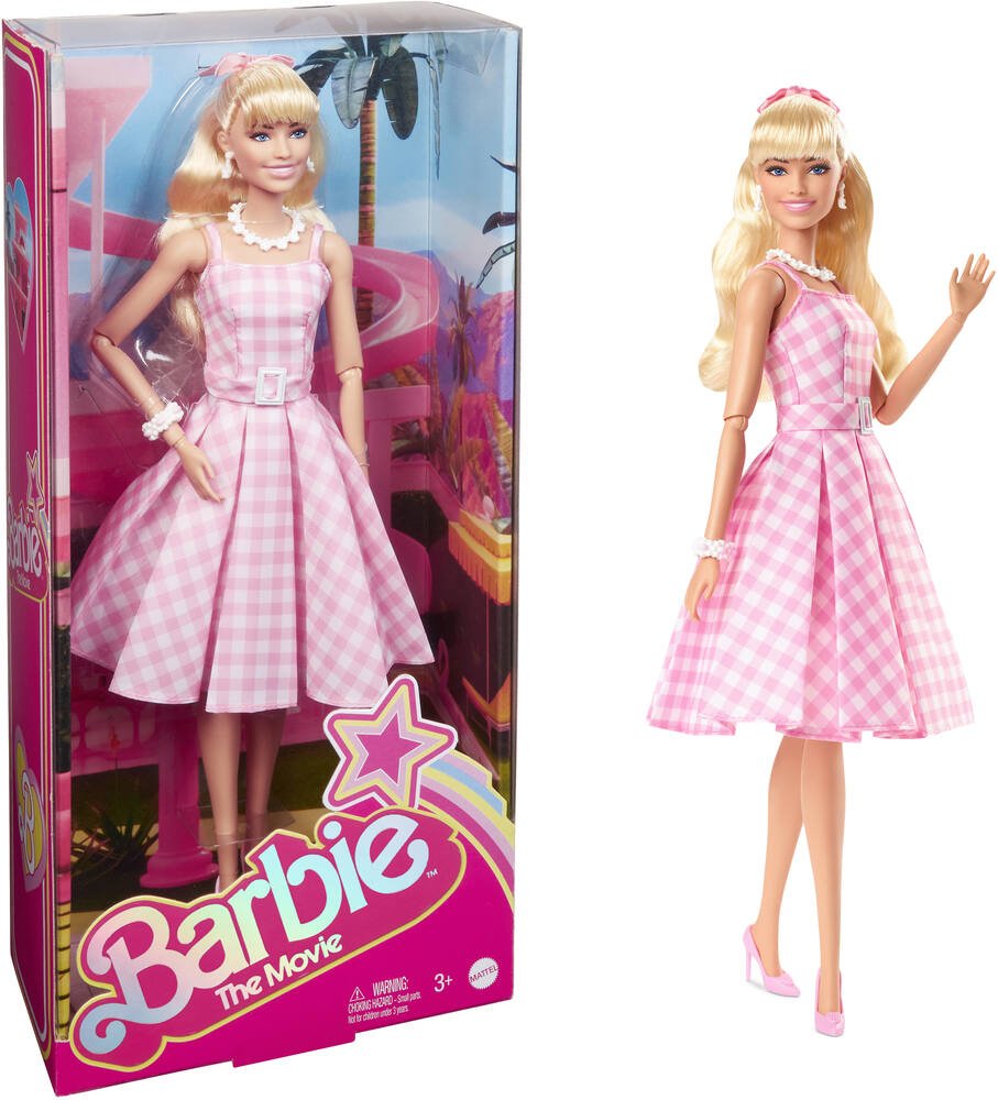 Barbie le film - poupee en robe vichy rose, poupees