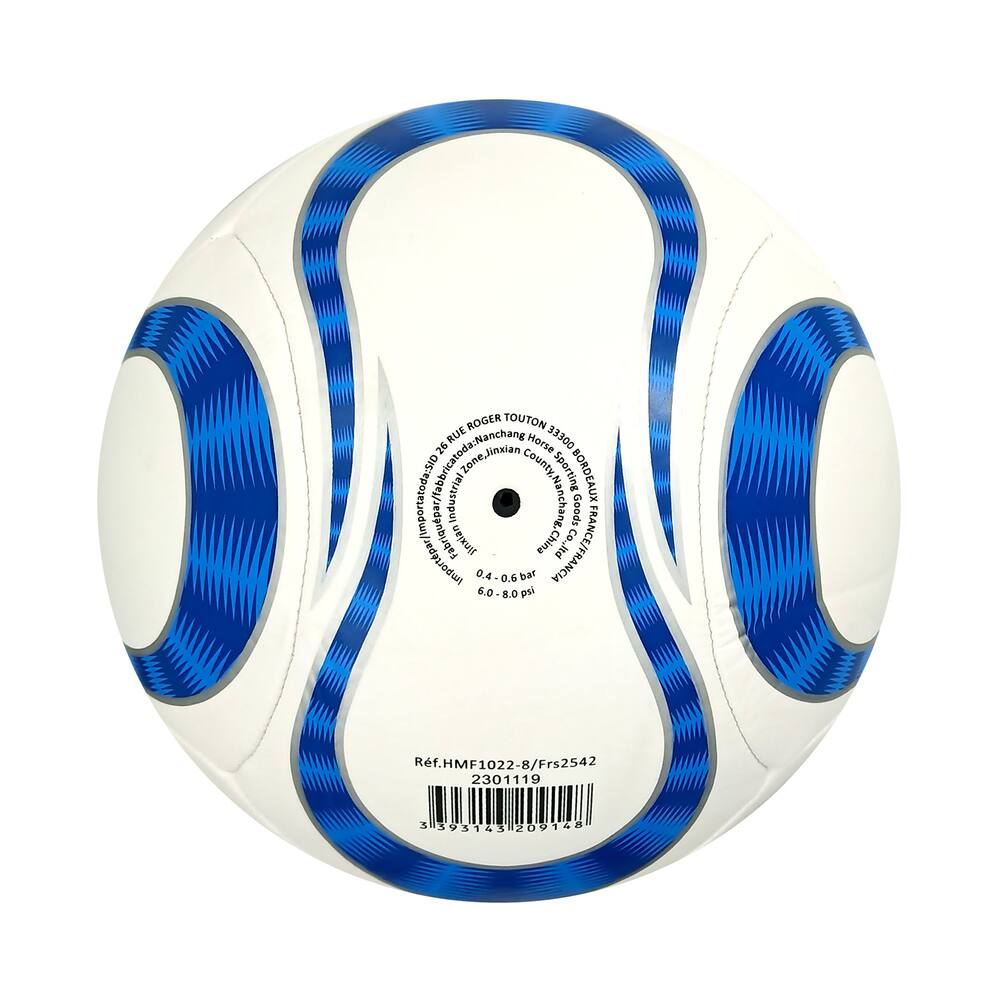 Ballon de football promotionnel Gold 32 panneaux - impression personnalisée  (bleu cobalt / blanc, PU/PVC, 3 couches, 330g) comme objets pub Sur