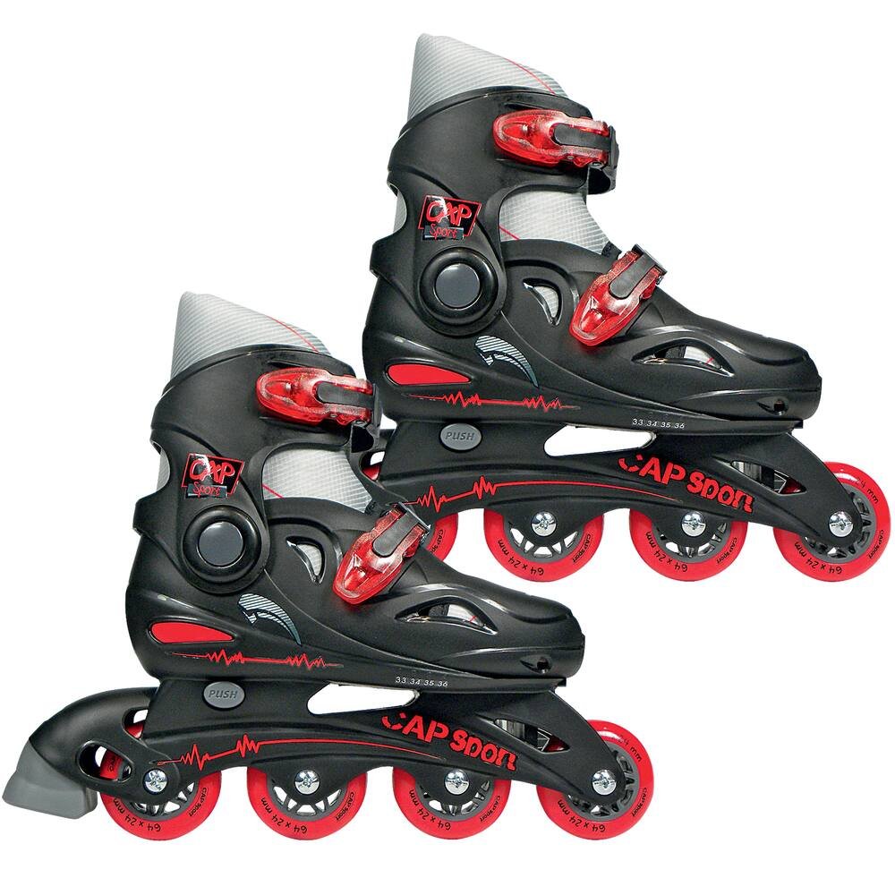 Rollers en ligne ajustables rouge taille 36-39, jeux exterieurs et sports