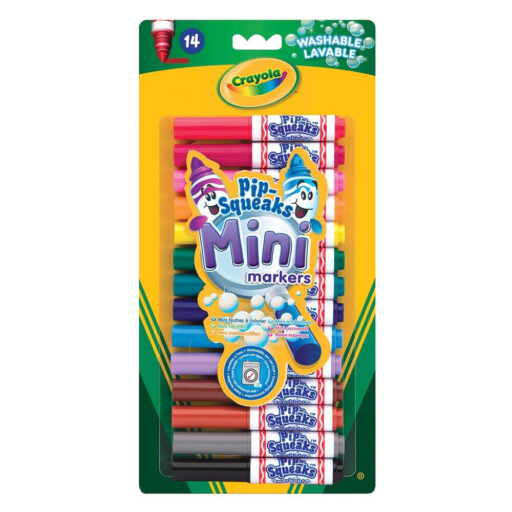 Crayola - 14 mini feutres a colorier, comme a l'ecole - rentree scolaire