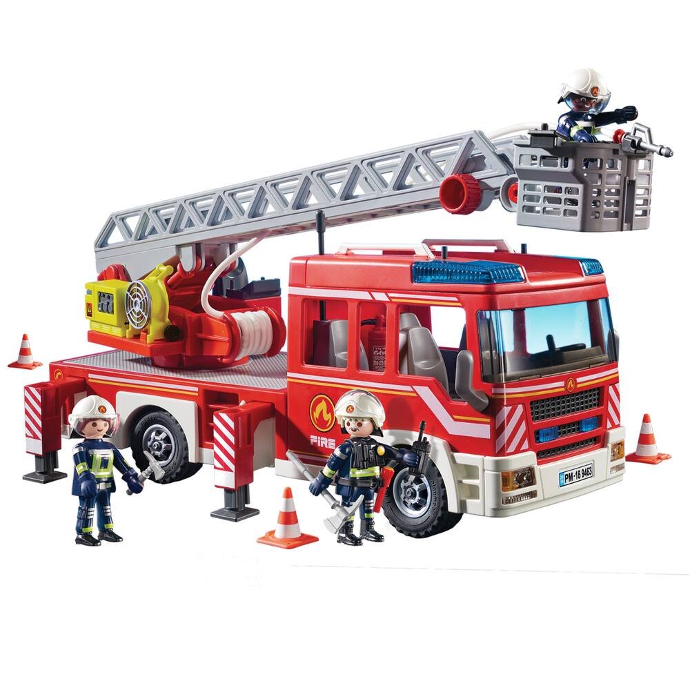 Camion pompiers avec echelle pivotante - 9463, jeux de constructions &  maquettes