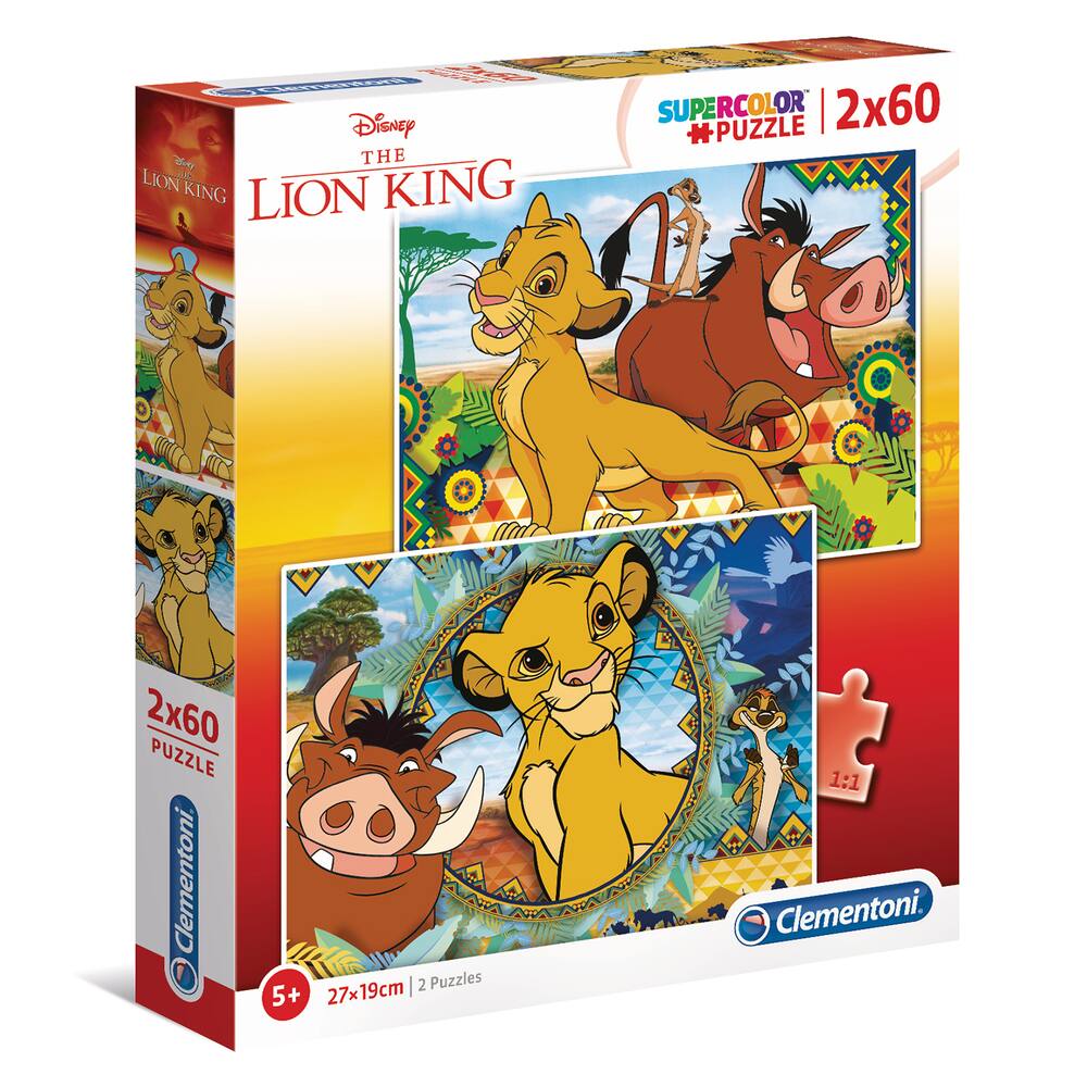 Le roi lion - puzzle supercolor 2x60 pieces, puzzle