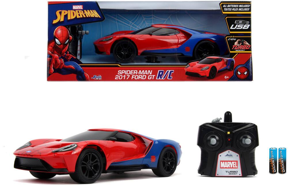 Marvel spider man voiture radiocommande ford gt vehicules garages joueclub