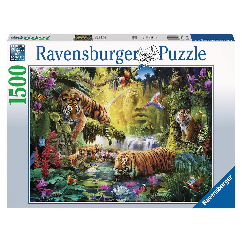 puzzle 1500 pieces tigres au plan d eau puzzle joueclub