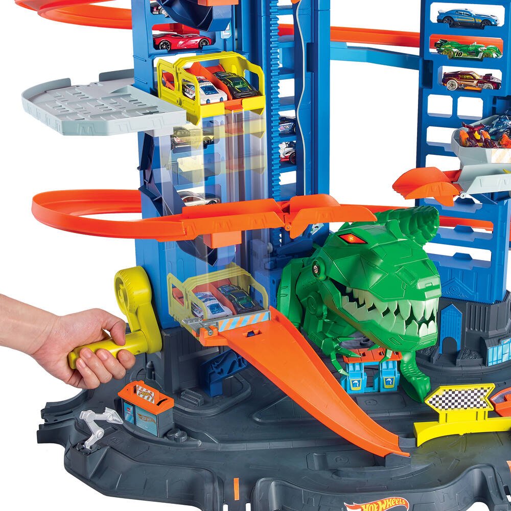 Garage Ultimate dinosaure Hot Wheels Mattel : King Jouet, Garages et  circuits Mattel - Véhicules, circuits et jouets radiocommandés