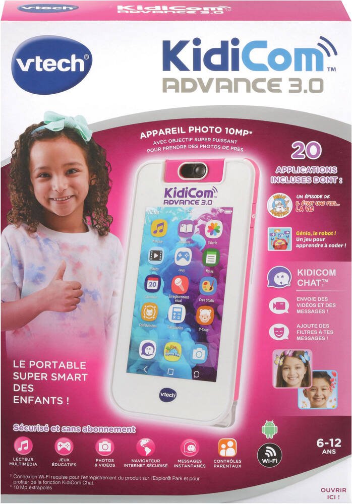 VTech - KidiCom Max 3.0 Rose, Portable Enfant Sans Forfait Sécurisé - 3/8  Ans – Version FR : : Jeux et Jouets