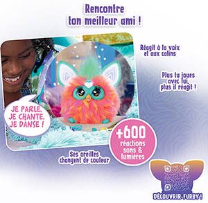 Furby corail, 15 accessoires, peluche interactive pour filles et garçons,  animatronique activé par la voix, à partir de 6 ans
