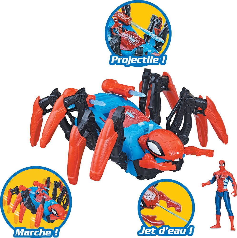 Spider-man Marvel Araignée de Combat, Jouets de Super-héros pour Enfants,  Lance de l'eau et des Toiles, Voiture Jouet, dès 4 Ans : : Jeux et  Jouets