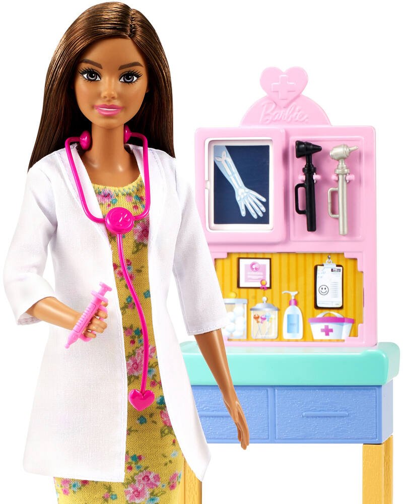Barbie - Coffret Clinique De Barbie Avec Poupée Docteur Brune Et Plus De 30  Éléments à Prix Carrefour