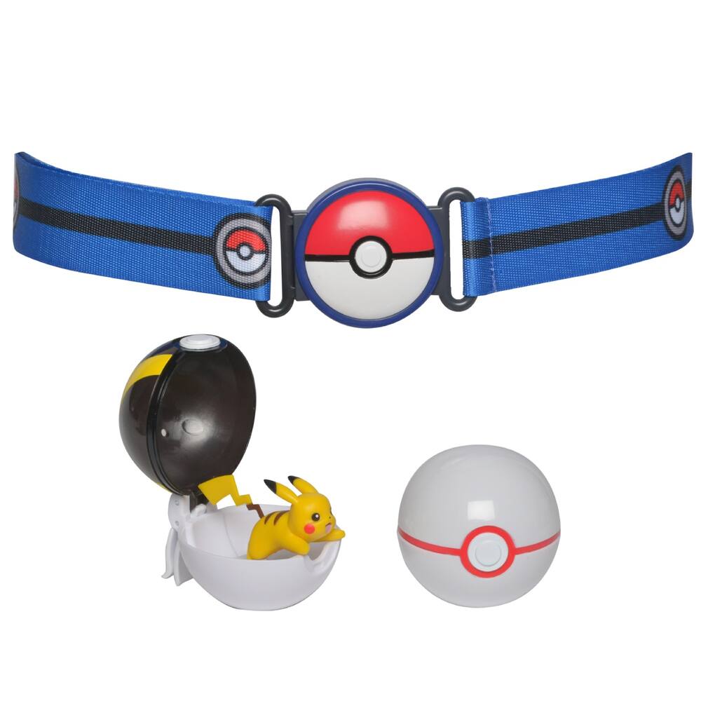 Pokemon - ceinture premiÈre ball et ultra ball et sa figurine 5 cm pikachu, figurines
