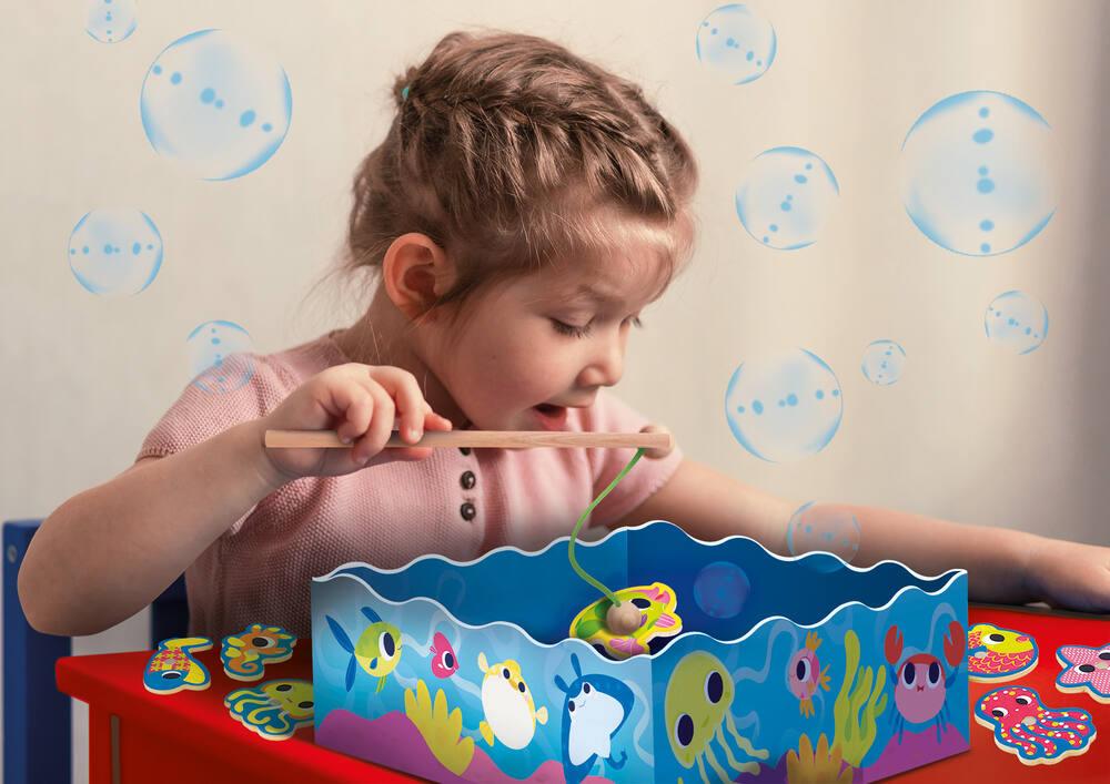 Jouet Bébé 1 An - Jeu De Pêche Montessori Avec Canne, Poissons Et Seaux - Cadeau Enfant 1 2 3 Ans - SAYHALO