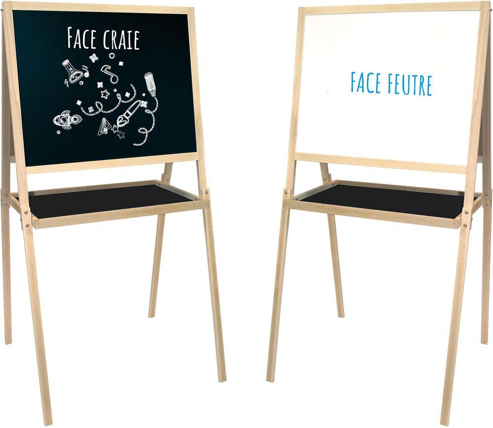 Tableau Enfant Junior Mickey Mouse 2x1 - Double Face Craie Et Feutre Effaçable - Dès 36 Mois