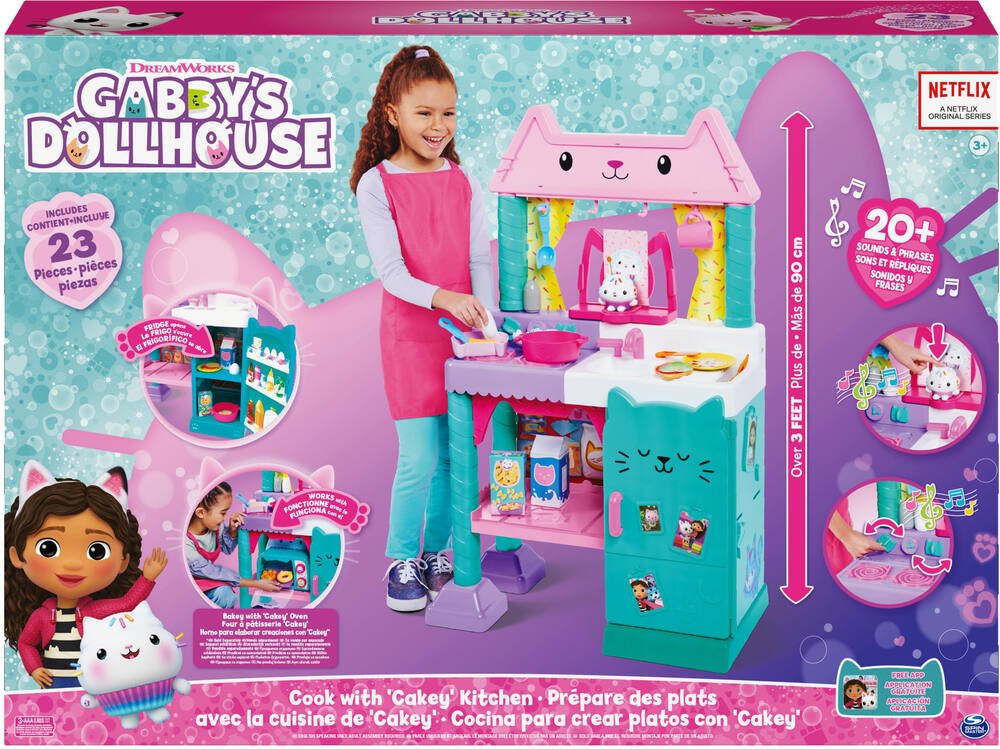 Gabby et la Maison Magique - Gabby's Dollhouse - Cuisine De P'tit Chou - 1  Cuisine Géante + 20 Accessoires Gabby Chat - Tirée Du Dessin Animé Gabby Et